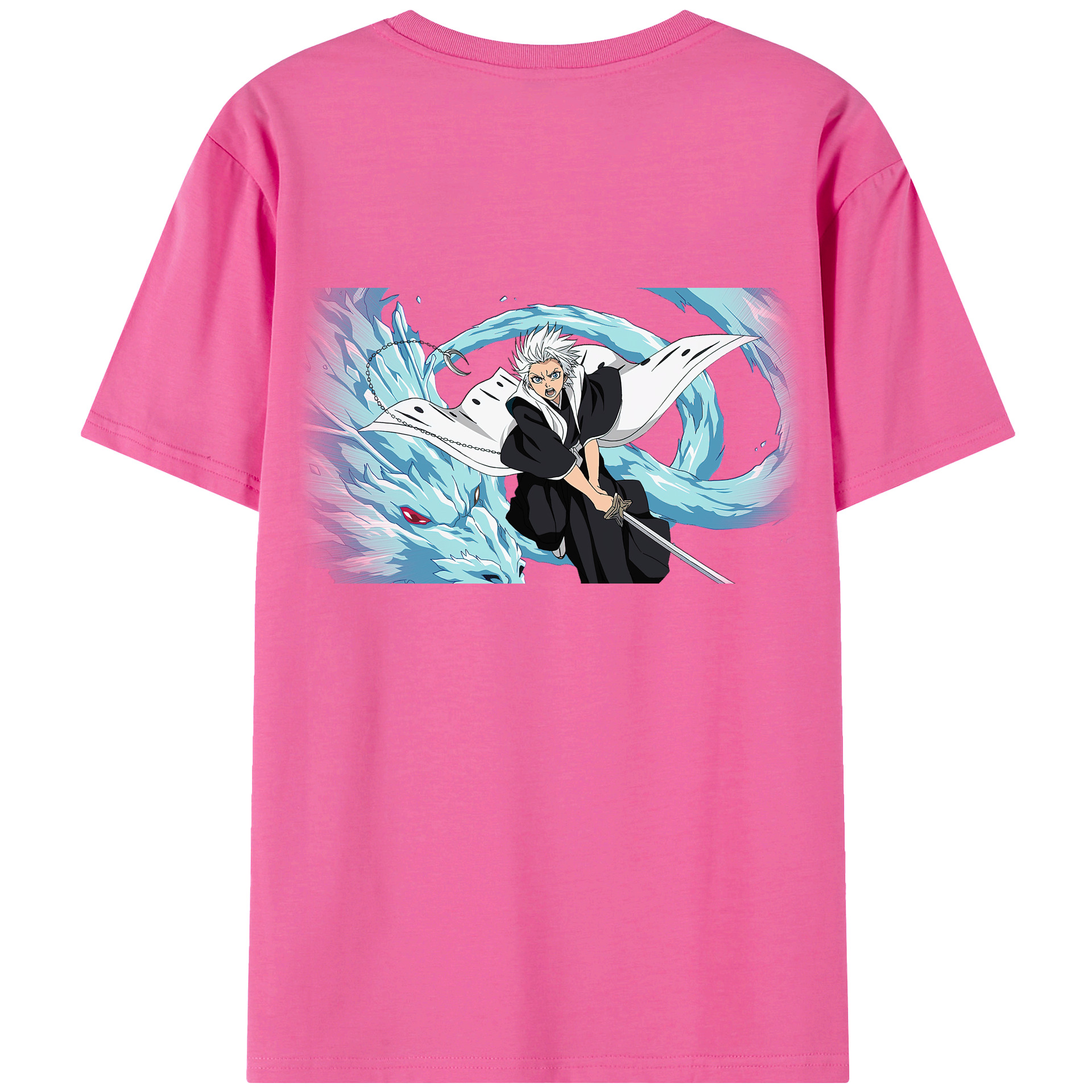 （画像用） ブリーチ 日番谷冬獅郎（ひつがや とうしろう） BLEACH Hitsugaya Toushirou レディース半袖Tシャツ(バックプリント)